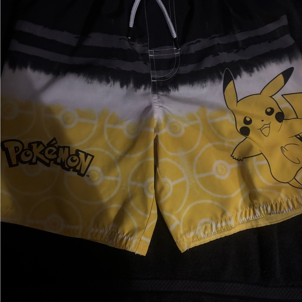 Pokemon Boys Yellow Black Pikachu Swim Shorts